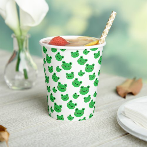 Frog First Birthday party Croaking Green Glitter P Paper Cups