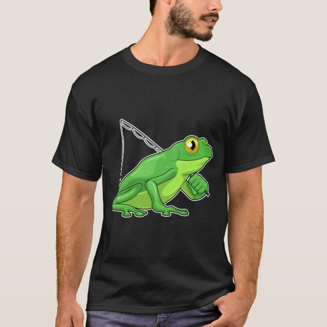 Frog Fisher Fishing rod T-Shirt (Front)