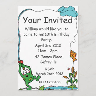 Frog Fishing Party Invitation