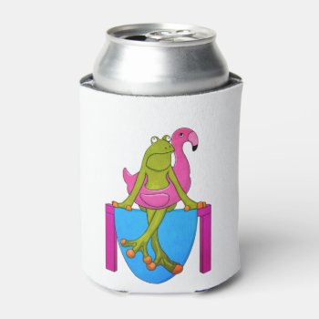 Frog & Flamingo Can Cooler by Brouhaha_Bazaar at Zazzle