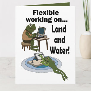Frog Flexible Working Corporate Office Humor Party Card