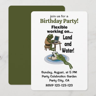 Frog Flexible Working Corporate Office Humor Party Invitation