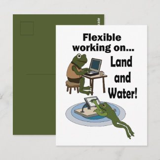Frog Flexible Working Corporate Office Humor Party Postcard