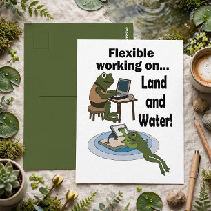 Frog Flexible Working Corporate Office Humor Party Postcard