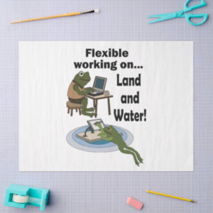 Frog Flexible Working Corporate Office Humor Party Tissue Paper
