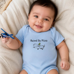 Frog Flies Airplane Personalized Baby Boy Aviation Bodysuit
