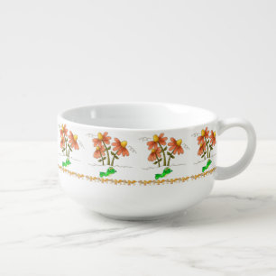 Frog Floral Mushroom Soup Mug