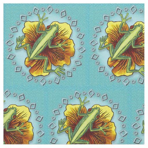 Frog Flower Fabric