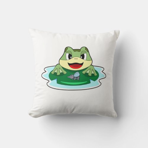 Frog Fly Throw Pillow