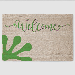 Frog footprints - editable colors fiber doormat