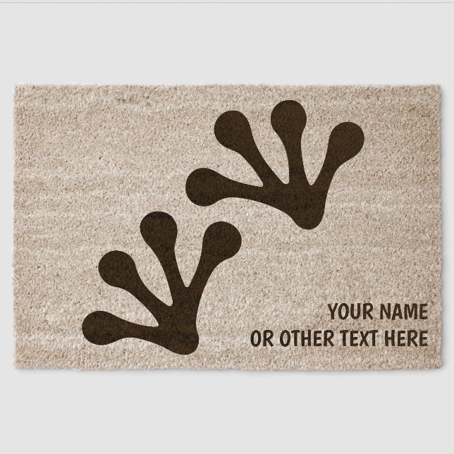 Frog footprints  - Personalize Fiber Doormat (Front)