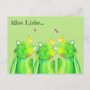Frog, Frog King Congratulations Card Heart