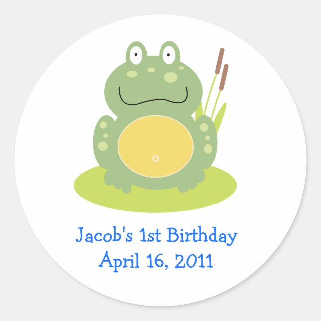 FROG FROGGY Baby Shower or Birthday Favor Stickers (Front)