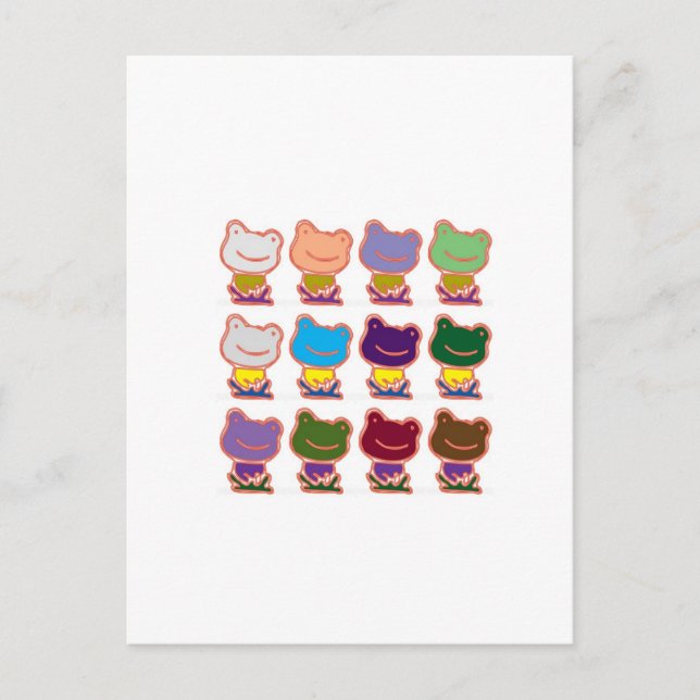 FROG FROGGY PATTERN POSTCARD (Front)