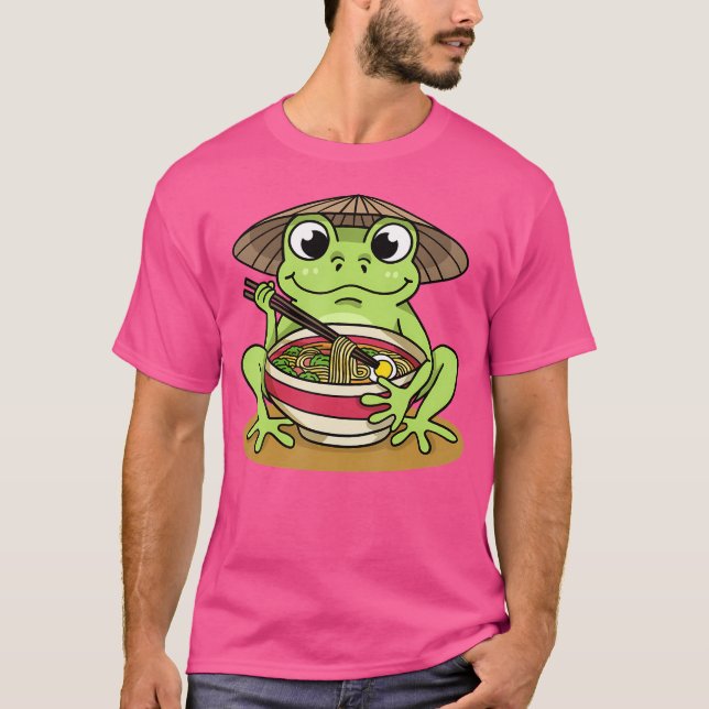 Frog Frogs Ramen Noodles Japanese Kawaii Frog T-Shirt (Front)
