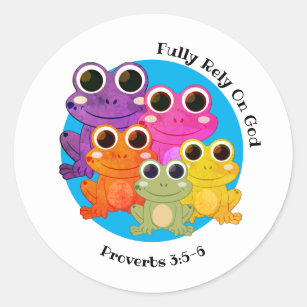 FROG Fully Rely On God Christian Classic Round Sticker