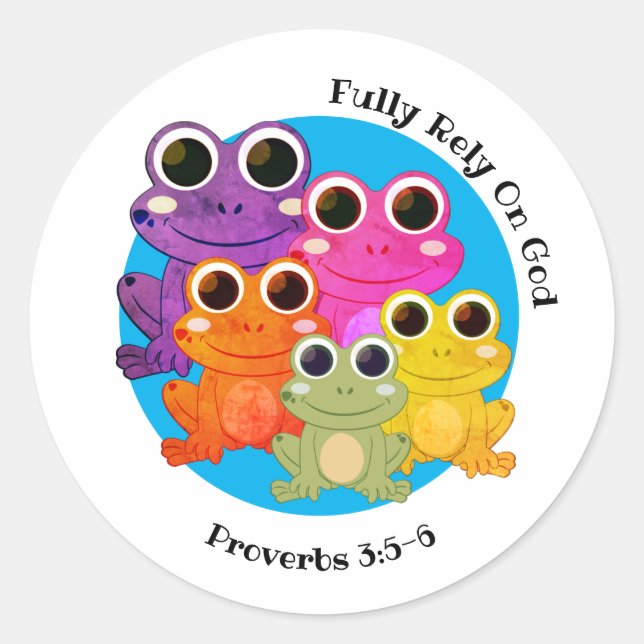 FROG Fully Rely On God Christian Classic Round Sticker (Front)