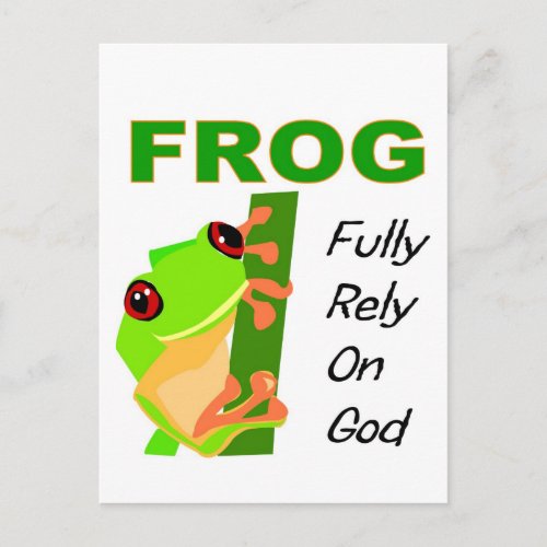 FROG Fully rely on God Postcard