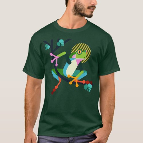 Frog Geometric Design T_Shirt