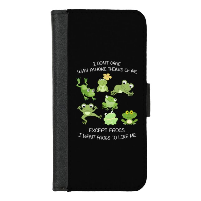 Frog Gift | I Want Frogs Like Me iPhone Wallet Case (Front)