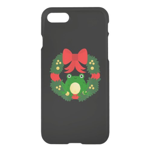 Frog Gifts  Mery Christmas Wreath Frog Gifts iPhone SE87 Case