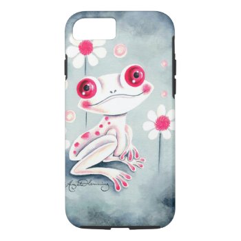 Frog Girly Pink Cute Iphone 8/7 Case by ArtsyKidsy at Zazzle