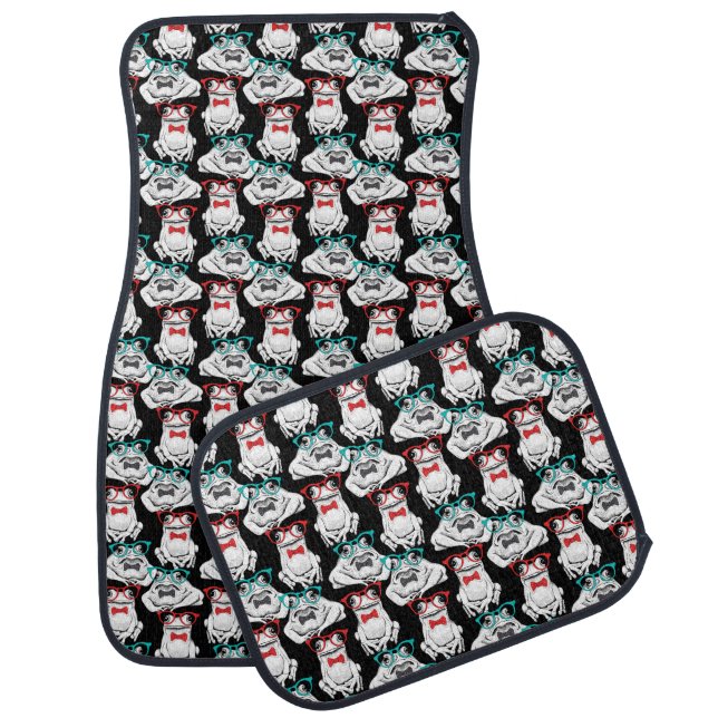 Frog Glasses Pattern Car Floor Mat (Set)