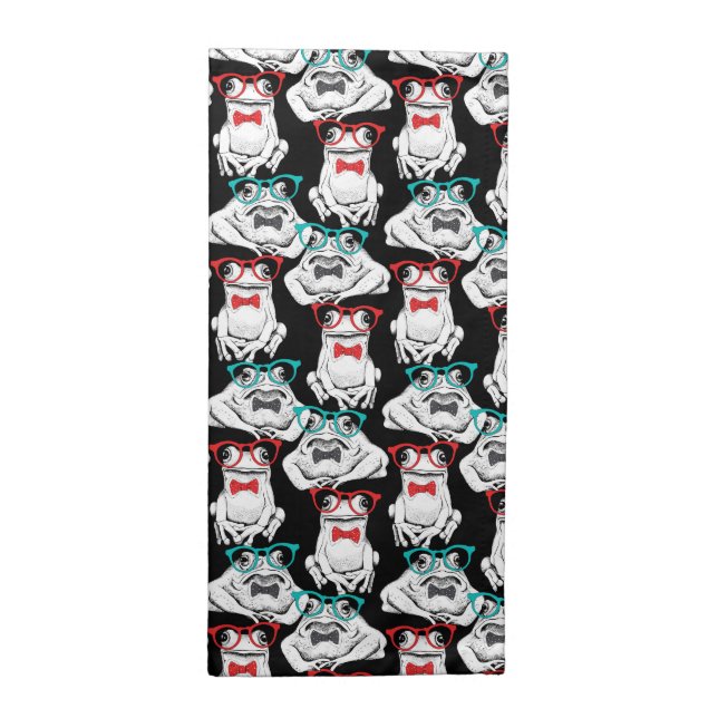 Frog Glasses Pattern Cloth Napkin (Half Fold)