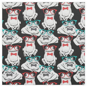Frog Glasses Pattern Fabric