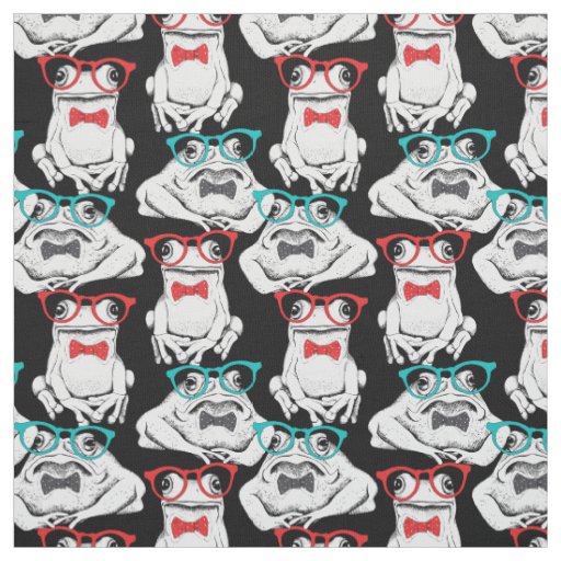 Frog Glasses Pattern Fabric