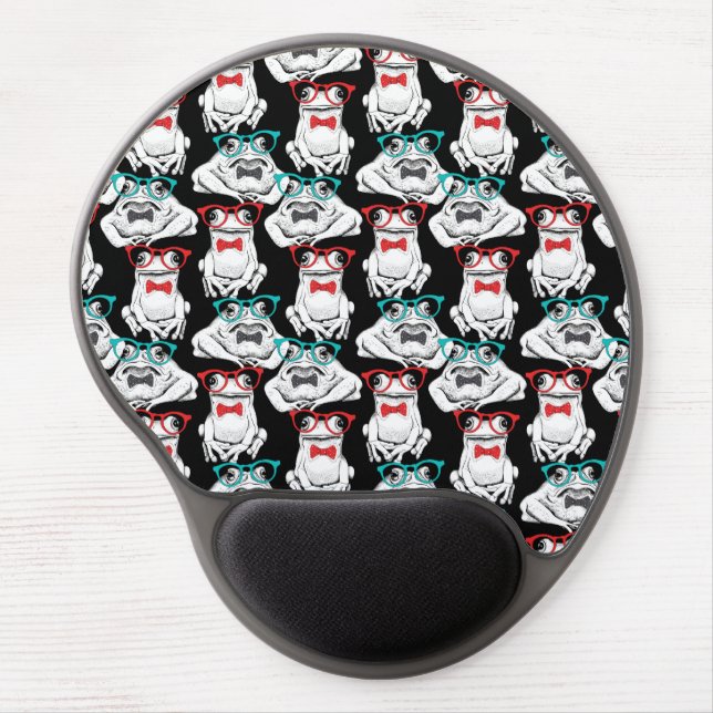 Frog Glasses Pattern Gel Mouse Pad (Front)