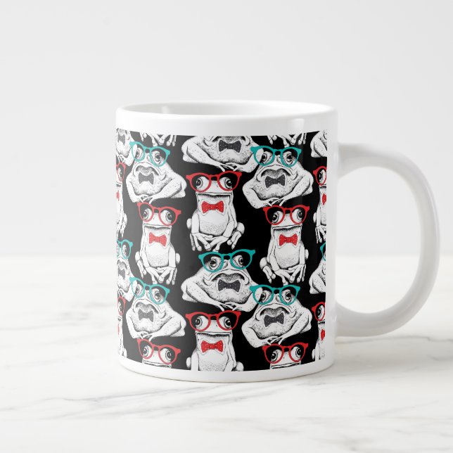 Frog Glasses Pattern Giant Coffee Mug (Right)