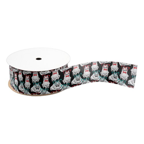 Frog Glasses Pattern Grosgrain Ribbon