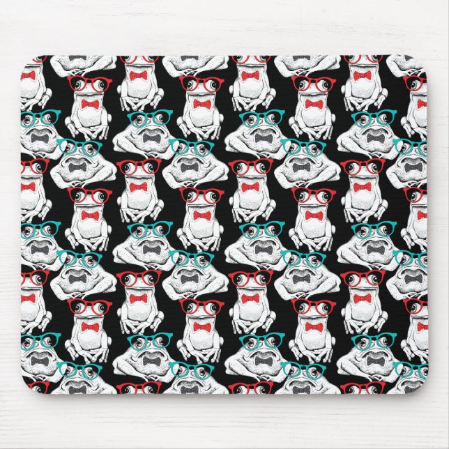 Frog Glasses Pattern Mouse Pad (Front)