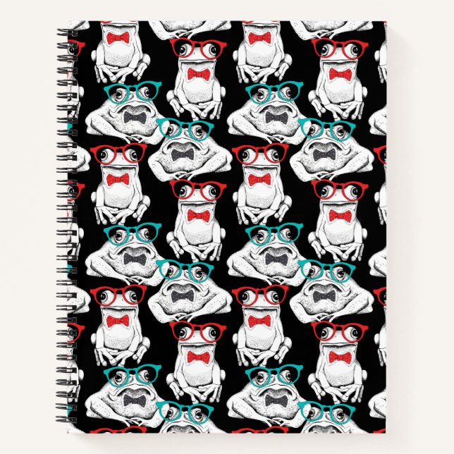 Frog Glasses Pattern Notebook (Front)