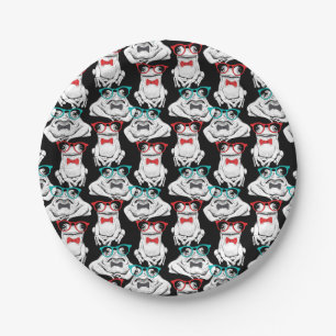 Frog Glasses Pattern Paper Plates