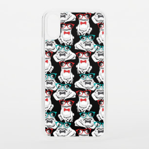 Frog Glasses Pattern iPhone XS Case