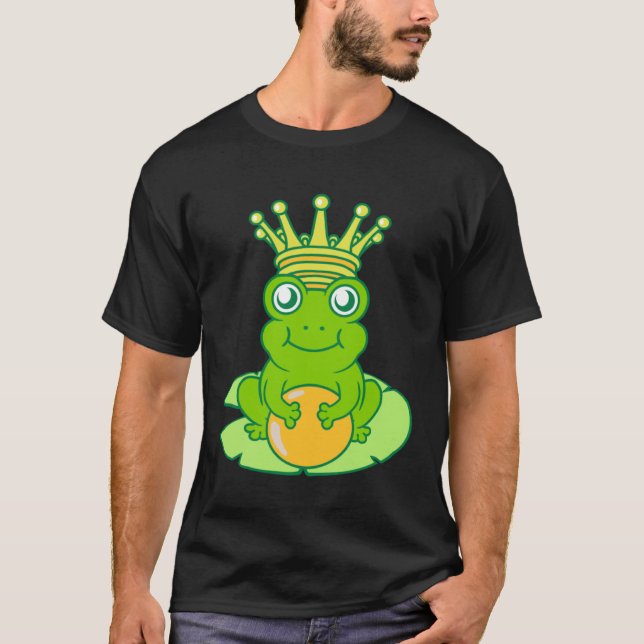 Frog Golden Toad King Fairy Tale Crown Ball Prince T-Shirt (Front)