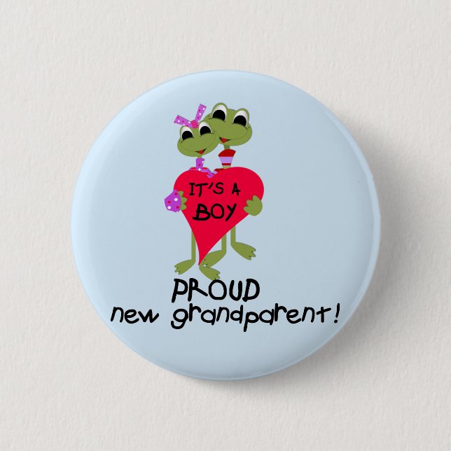 Frog Grandparent of Boy Tshirts and Gifts Pinback Button (Front)