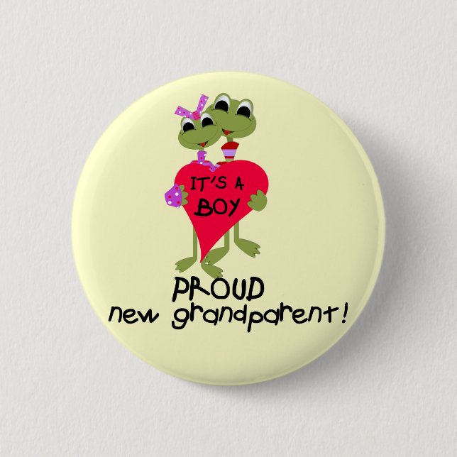 Frog Grandparent of Boy Tshirts and Gifts Pinback Button (Front)