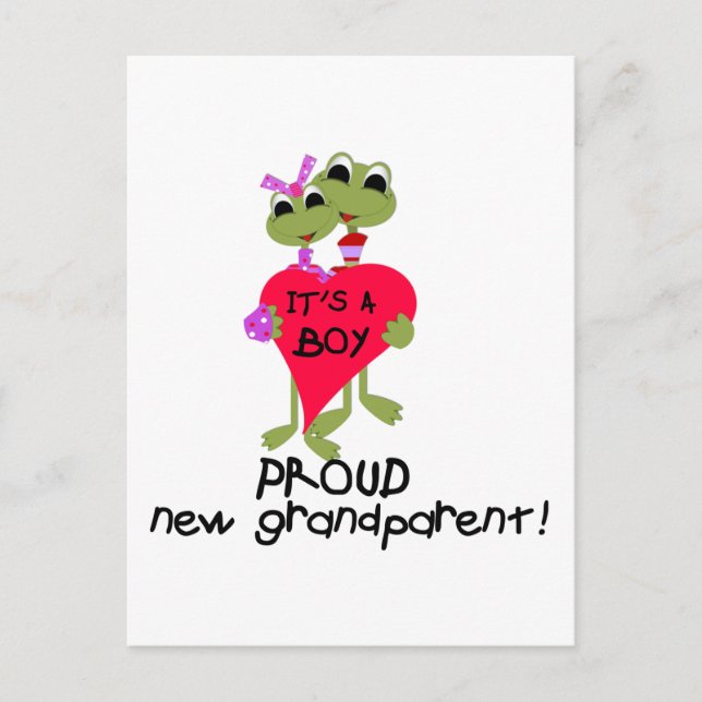 Frog Grandparent of Boy Tshirts and Gifts Postcard (Front)