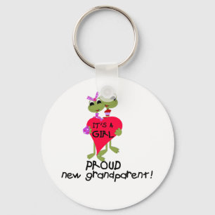 Frog Grandparent of Girl Tshirts and Gifts Keychain