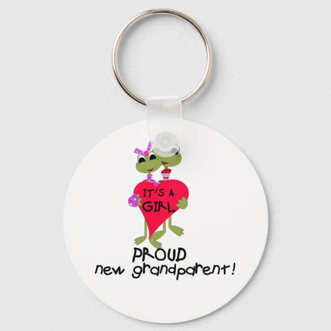 Frog Grandparent of Girl Tshirts and Gifts Keychain (Front)