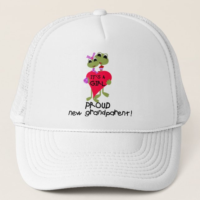 Frog Grandparent of Girl Tshirts and Gifts Trucker Hat (Front)