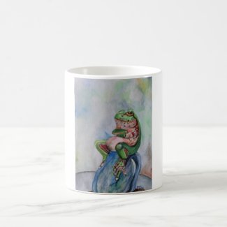Frog Green and Brown  325 ml  Classic White Mug