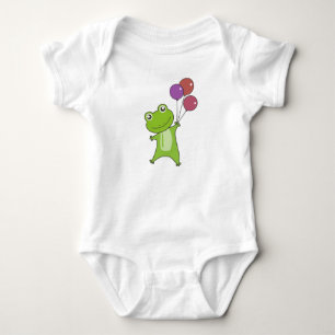 Frog Green Balloons Funny Animals Kids Baby Bodysuit