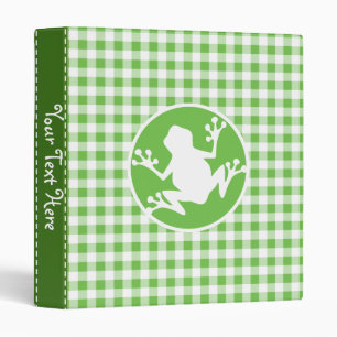 Frog; Green Gingham Binder