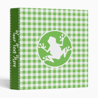 Frog; Green Gingham Binder