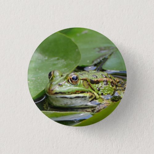 Frog Green Lily Pad Photo Button