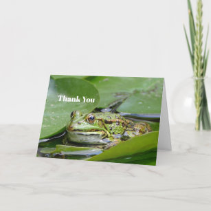 Frog Green Lily Pad Photo Thank You Card